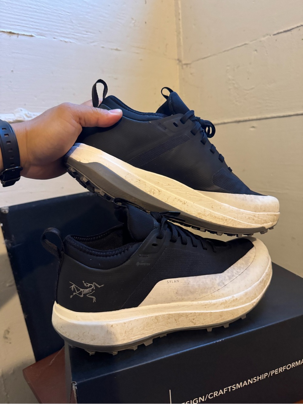 Arc'teryx Men’s Black and White Sylvan Trail Sneakers